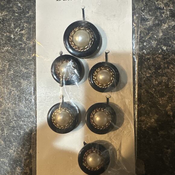 Vintage Button Covers Fashion Accessory Snap on Faux Pearl Makeover Brass - Picture 2 of 4